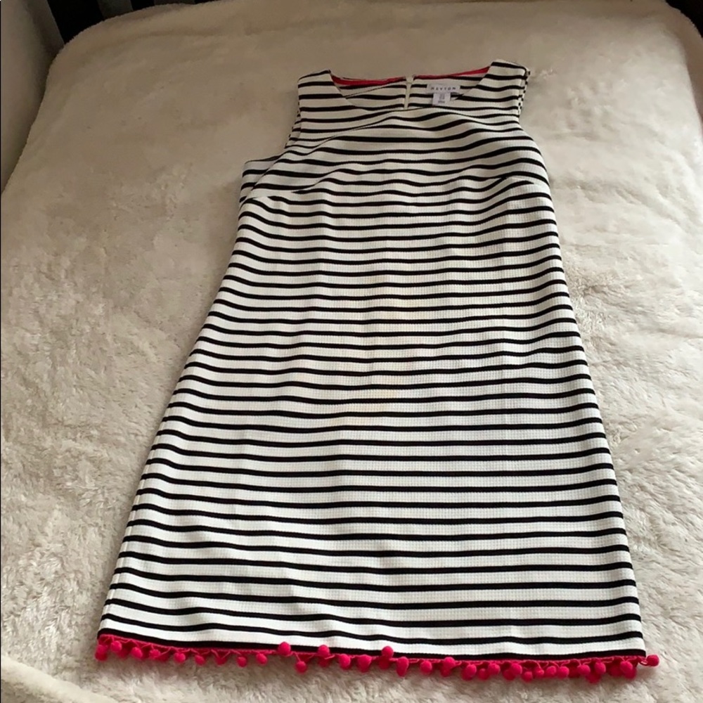 Black and white dress with pink details